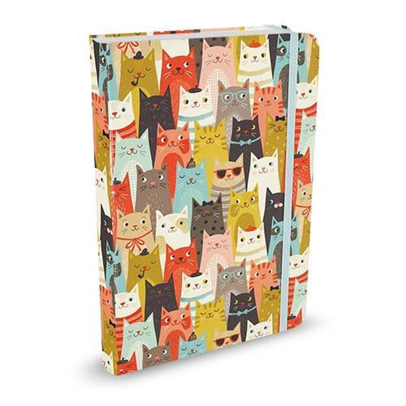 Cuaderno compacto Peter Pauper - gatos - con cierre elástico - 13x18 cm