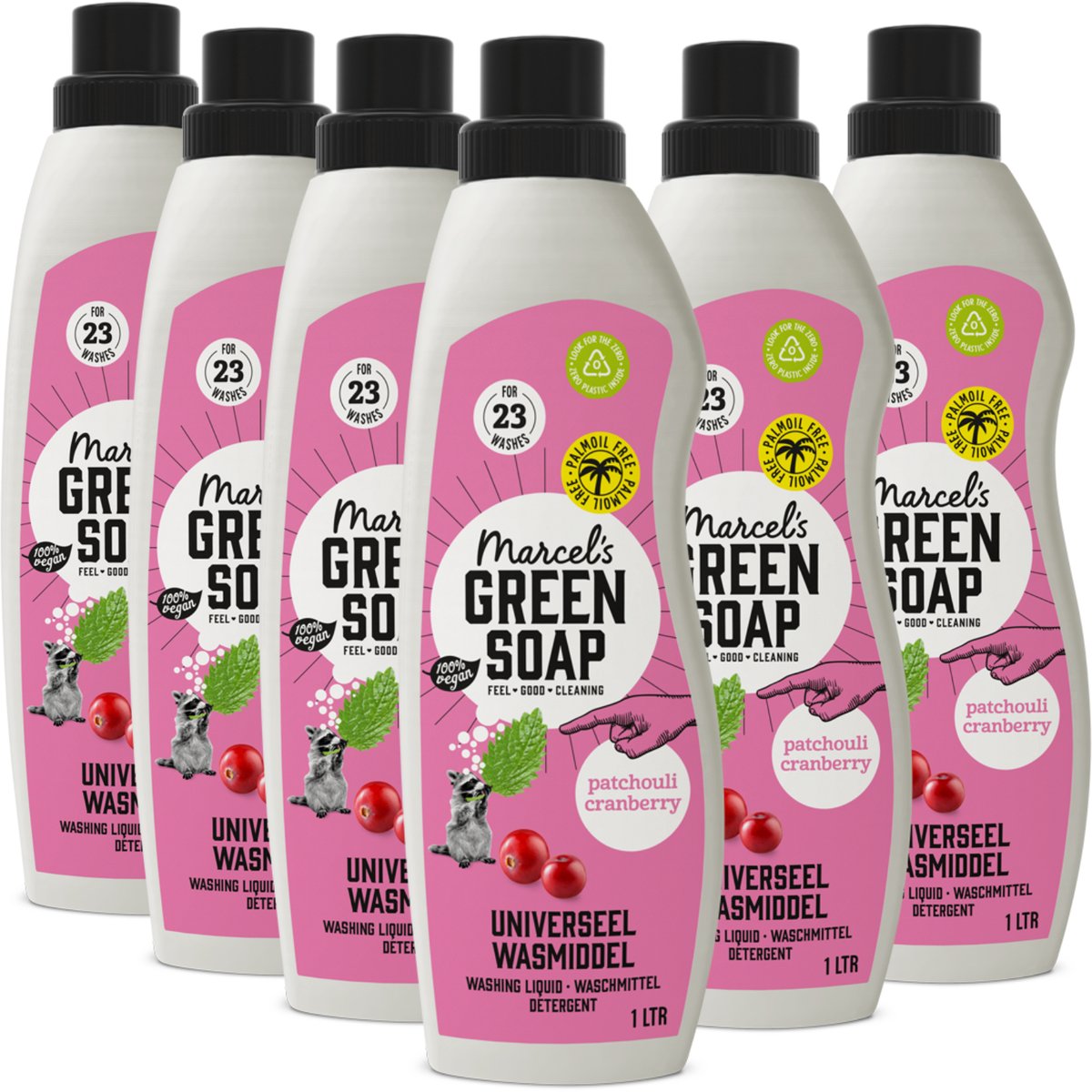 Detergente universal Marcel's Green Soap - pachulí y arándano - 6 x 1l - 138 dosis