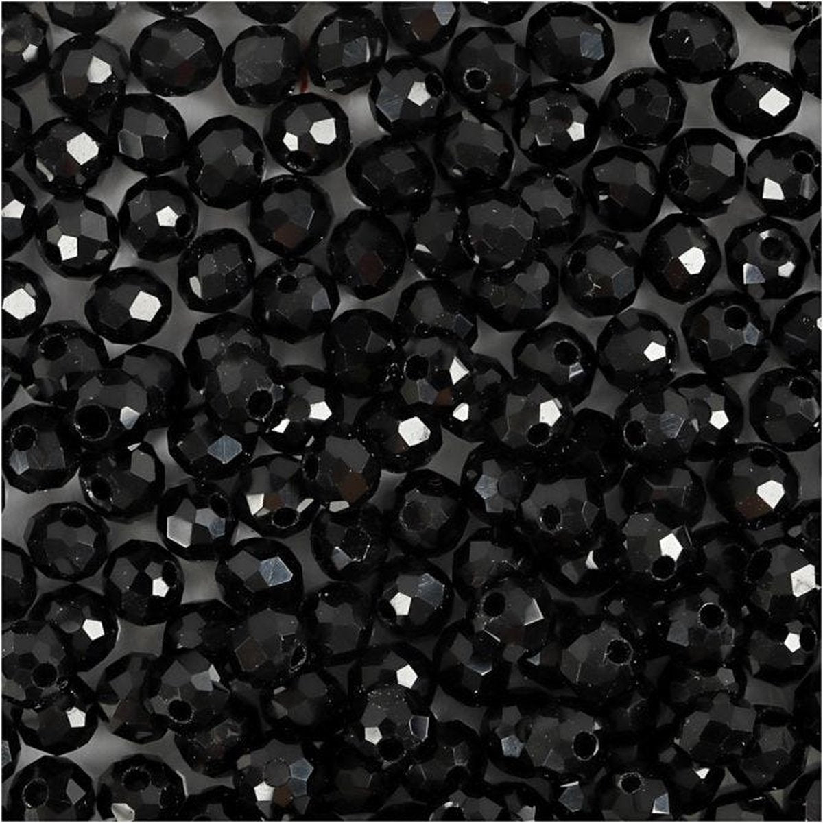 Creativ Company Facet Beads Metallic Black, 100º.