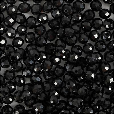 Creativ Company Facet Beads Metallic Black, 100º.