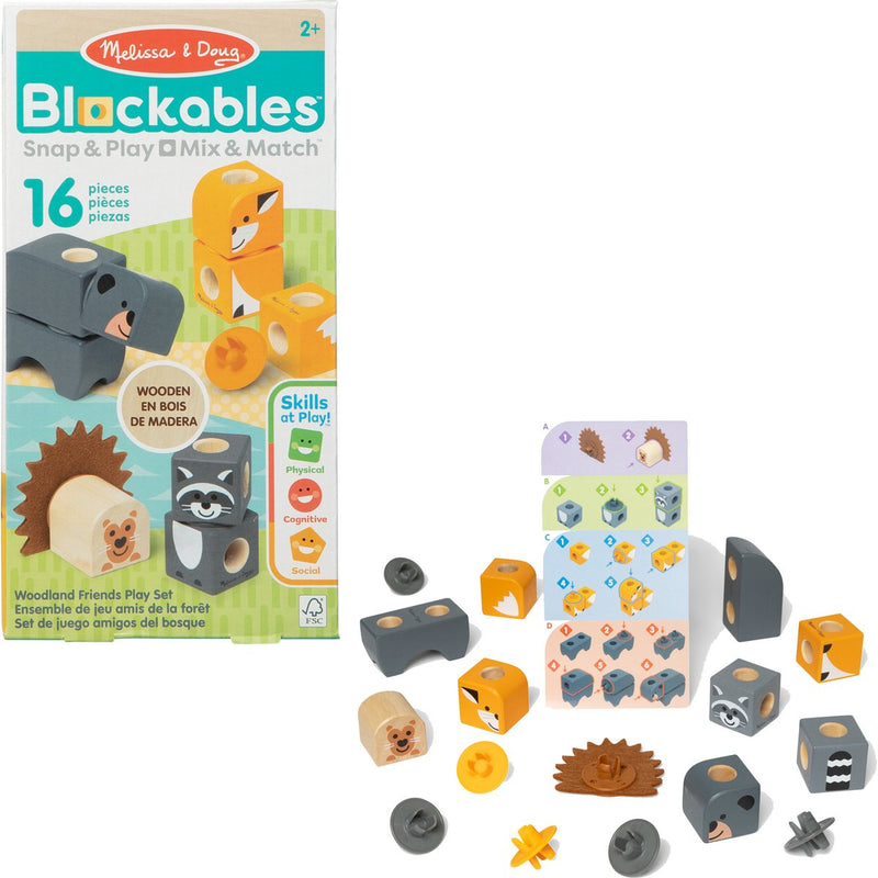 Melissa Doug Blockables Woodland Friends Juego de juego (16pc)