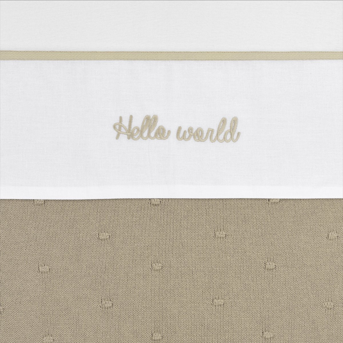 Meyco baby hello world ledikant laken - sand - 100x150cm - 0.3 tog