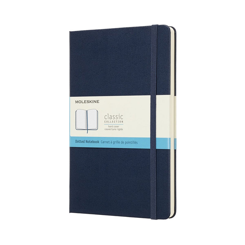 Taccuino classico Moleskine - grande - copertina rigida - a pois - blu zaffiro