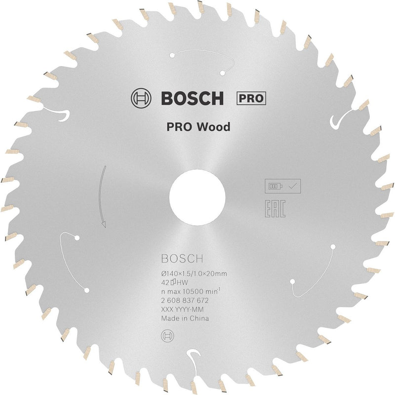 Lama per sega a batteria Bosch pro wood per seghe circolari 140 x 1,5 x 20 mm - ...