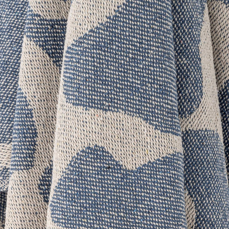 Bloomingville cuadros salobre algodón reciclado azul 130x160cm