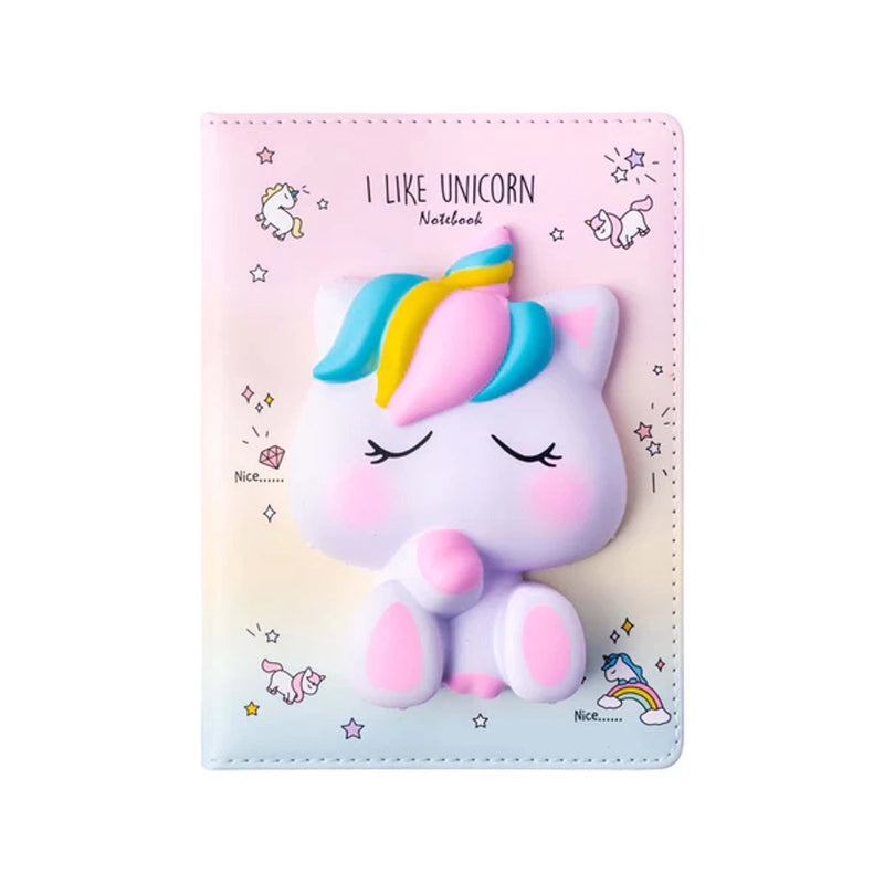 Lazy stars - notitieboekje - squishy eenhoorn - 1 stuk - 128 vellen