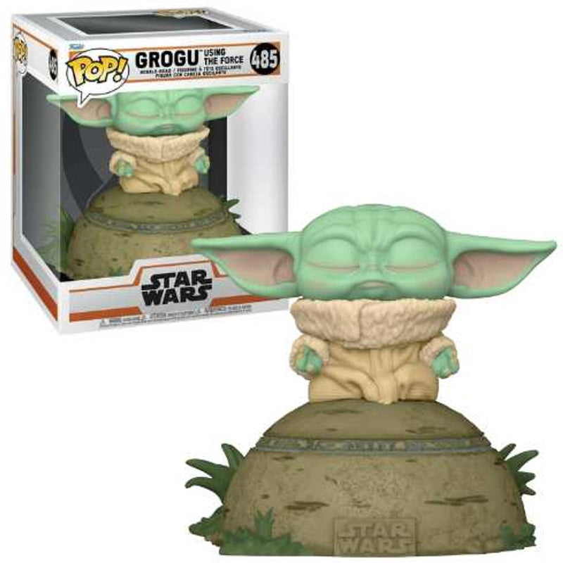 Funko pop deluxe: mandalorian - el niño usando la fuerza - pop #485