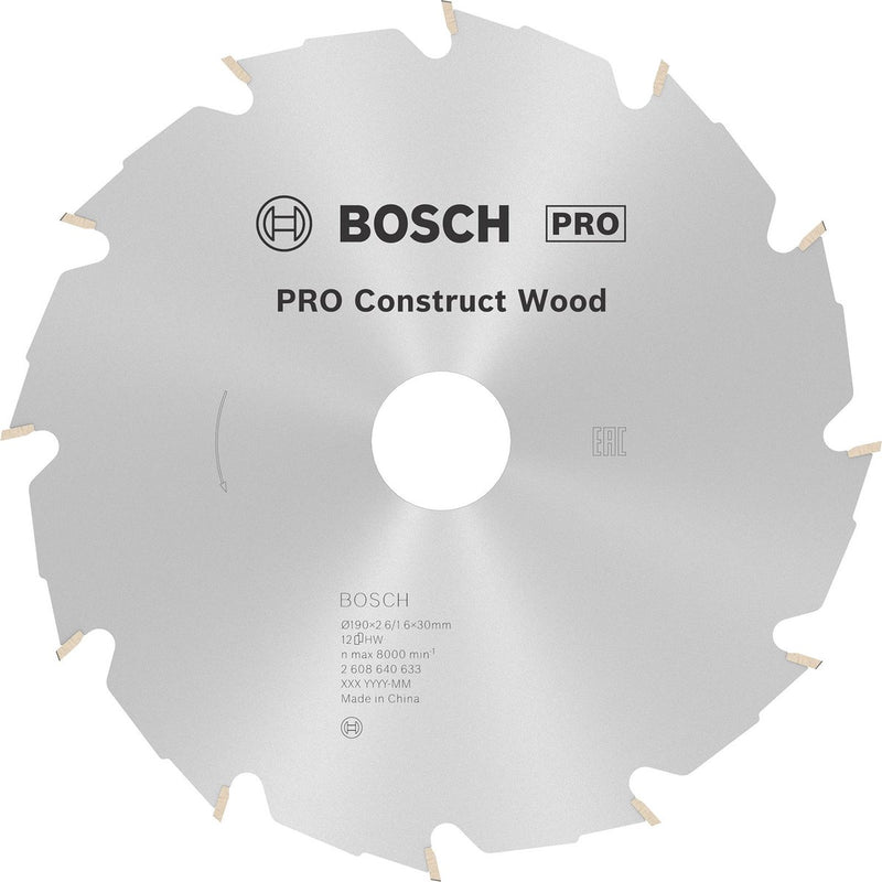 Bosch cirkzb constr. wood 190x30x2,6 12t fwf