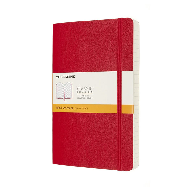 Taccuino classico Moleskine - espanso - grande - copertina morbida - a righe - rosso