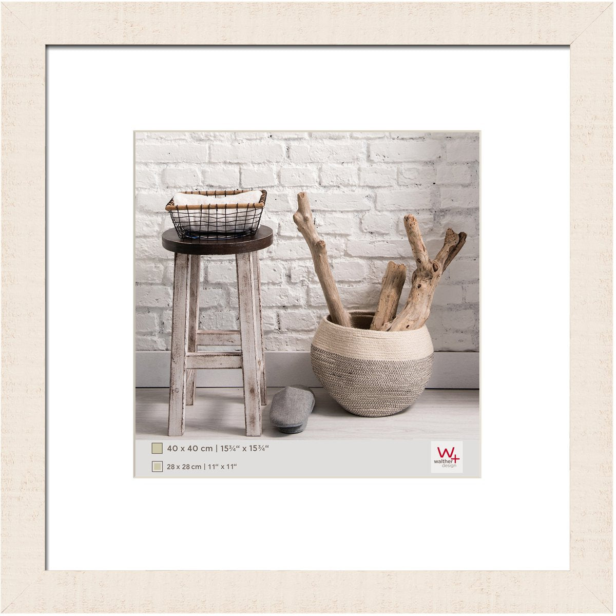 Casa Walther - cornice in legno - misura foto 40x40 cm - bianco crema