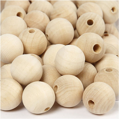 Perline di legno, Ø 2 cm, 200 pezzi.