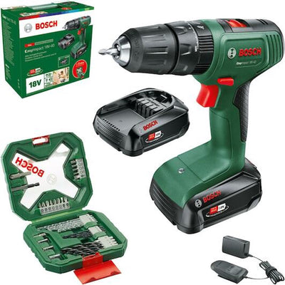 Imp bosch verde easyact 18v-40 | taladro atornillador de impacto inalámbrico | 2 baterías de 2,0 ah + cargador rápido + accesorios - 06039d8109