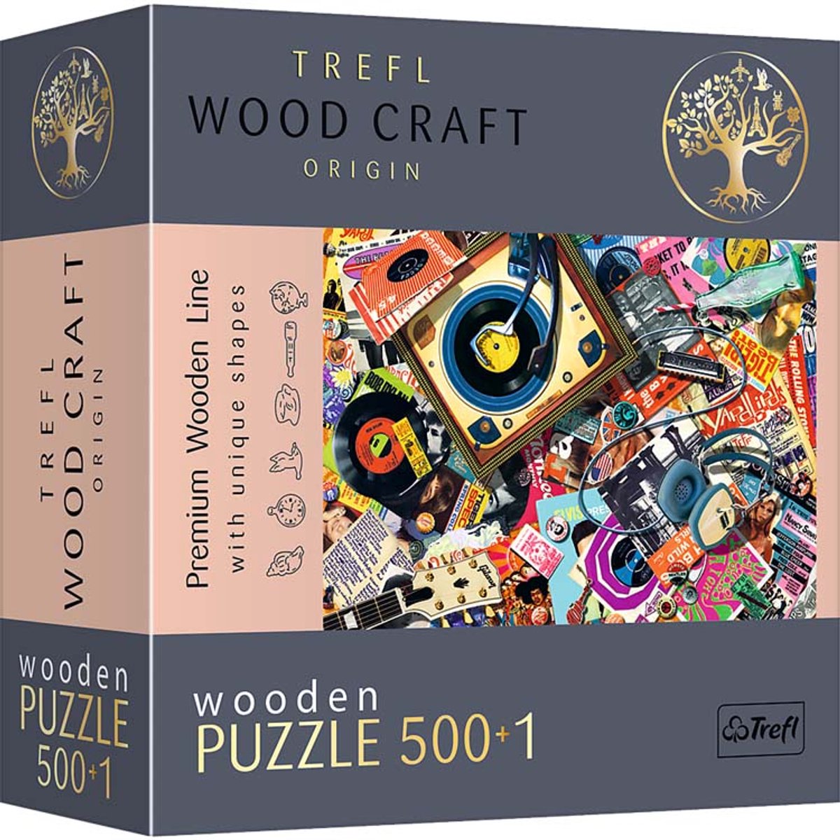 Trefl puzzel muziekwereld 500+1 stuk fsc karton kleurrijk.