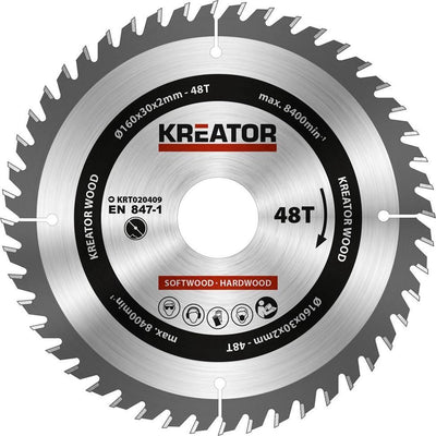 Kreator krt020409 lama per sega legno 160 mm - 48t