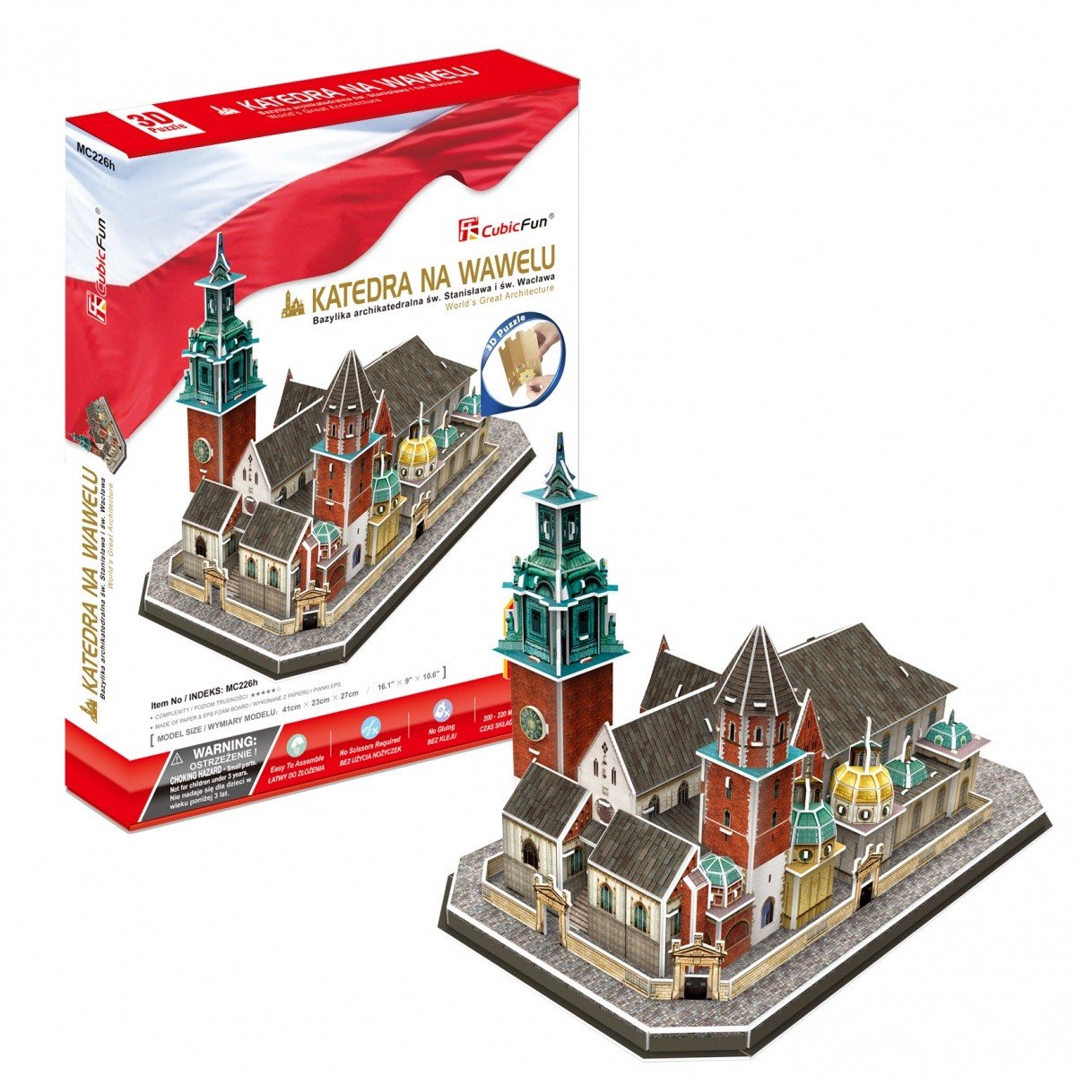 Diversión cúbica rompecabezas 3D Catedral de Wawel 101 piezas juguetes educativos.