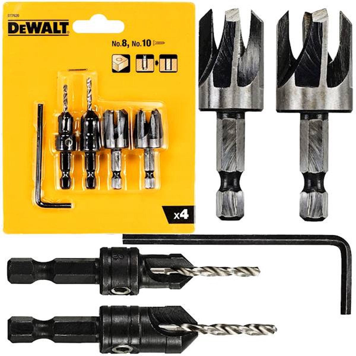 Dewalt dt7620-qz - set combinato di utensili - 4 pezzi - lavorazione del legno - gambo esagonale