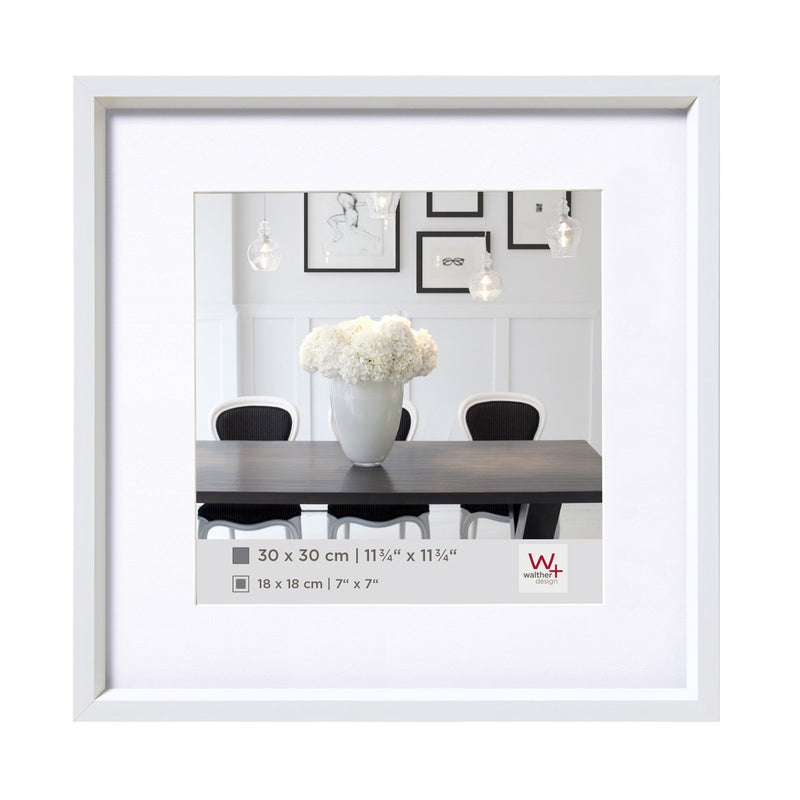 Walther estilo acero - marco de plástico - tamaño de foto 20x20 cm - blanco