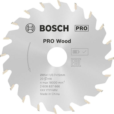 Accesorios Bosch 2608837666 hoja de sierra circular 85 x 15 mm número de dientes: 20 1 pieza(s)