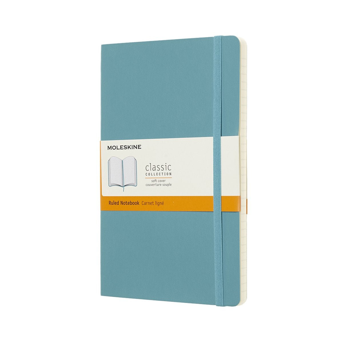 Taccuino classico Moleskine - grande - copertina morbida - a righe - blu reef
