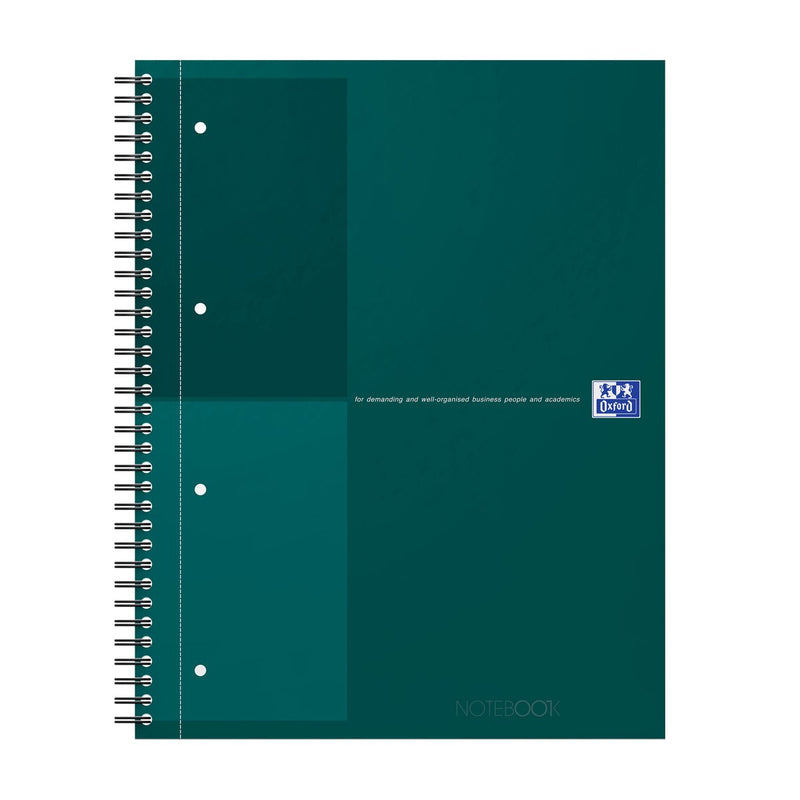 Cuaderno internacional Oxford a4+ rayas 4 agujeros 80 hojas tapa de cartón resistente 30 años verde