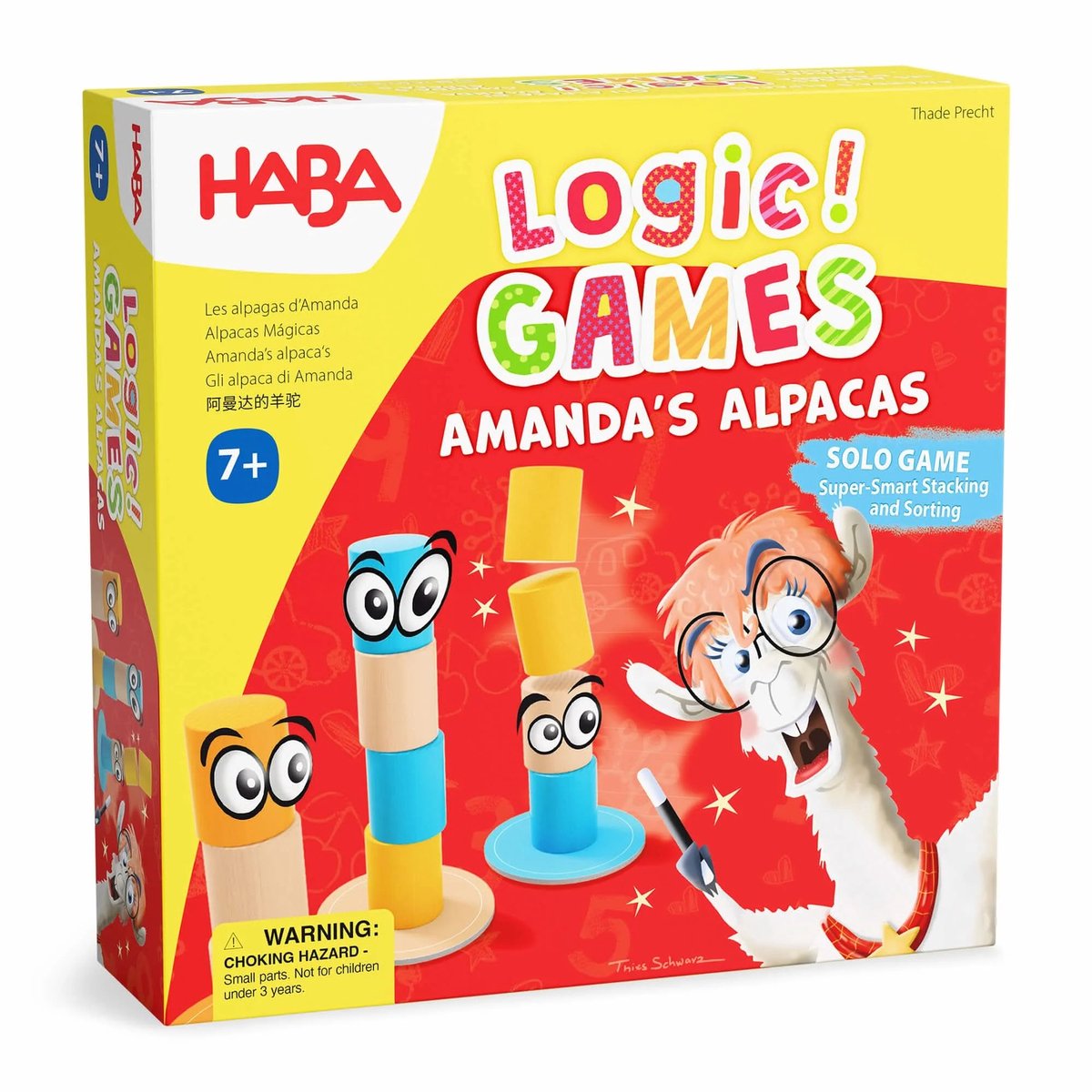 Gioco di pensiero Haba Gli alpaca di Amanda - avvincente gioco di puzzle per bambini.