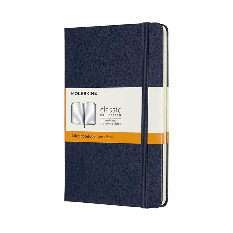 Taccuino Moleskine classico - medio - copertina rigida - a righe - blu zaffiro