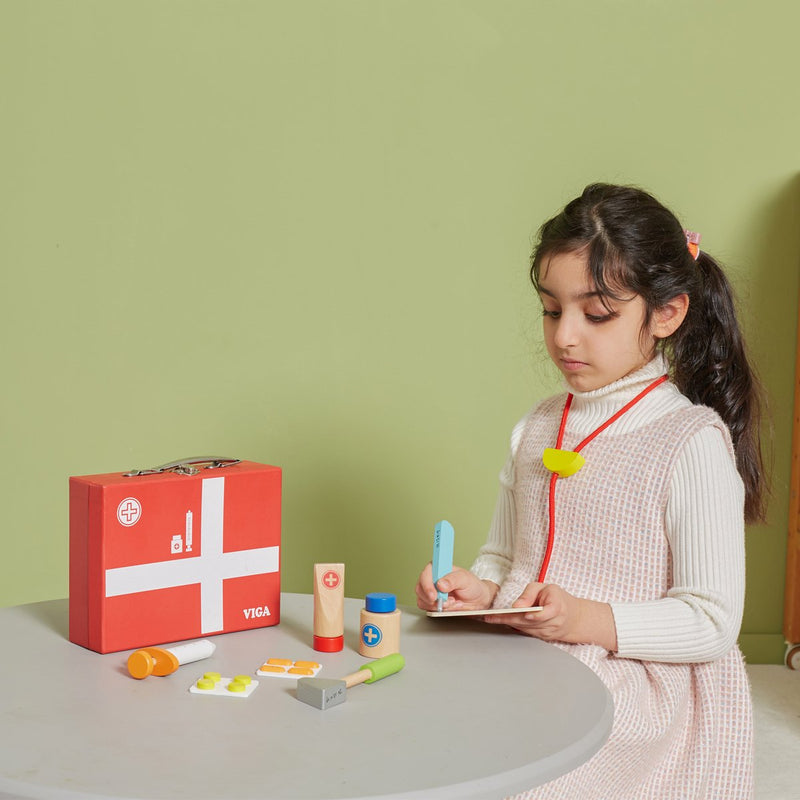 Juego de médico de madera Viga, 11 piezas 1 juego