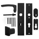 Set di sicurezza Starx - nero - alluminio - - maniglia per porta e su skg*** con protezione antiestrazione 245x50mm pc55 72 nero