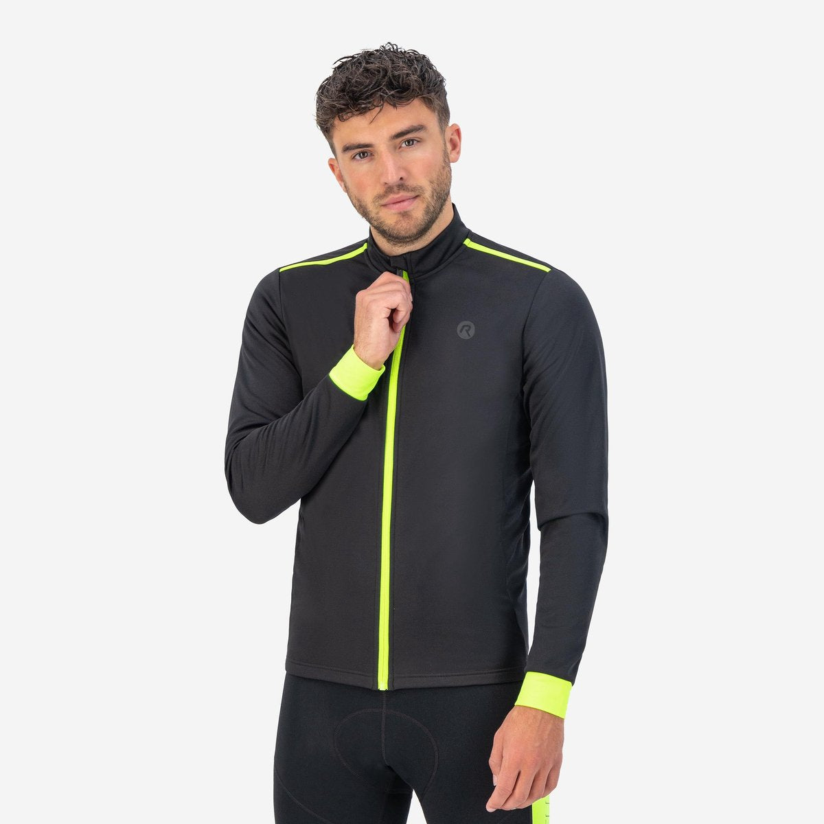 Giacca ciclismo invernale Rogelli core - uomo - nero giallo fluorescente - xl