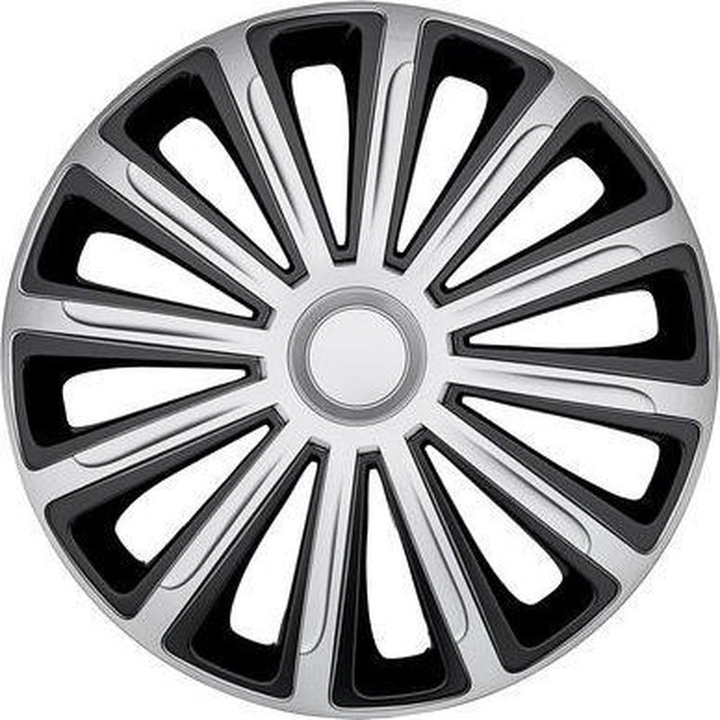 Coprimozzi Car Plus Alaska 14 pollici ABS argento nero set da 4