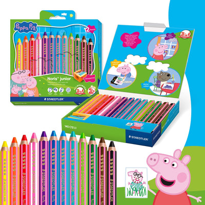 Staedtler peppa pig x noris junior 3-in-1 colored pencil - set 12 pcs