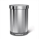 Cubo de basura semicircular con pedal Simplehuman - 60 litros - con borde bolsillo - acero inoxidable cepillado