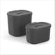 Rotho set bio - cubo de compost - 2 piezas (3,2 litros + 6 litros) - plástico 100% reciclado - salsa - negro