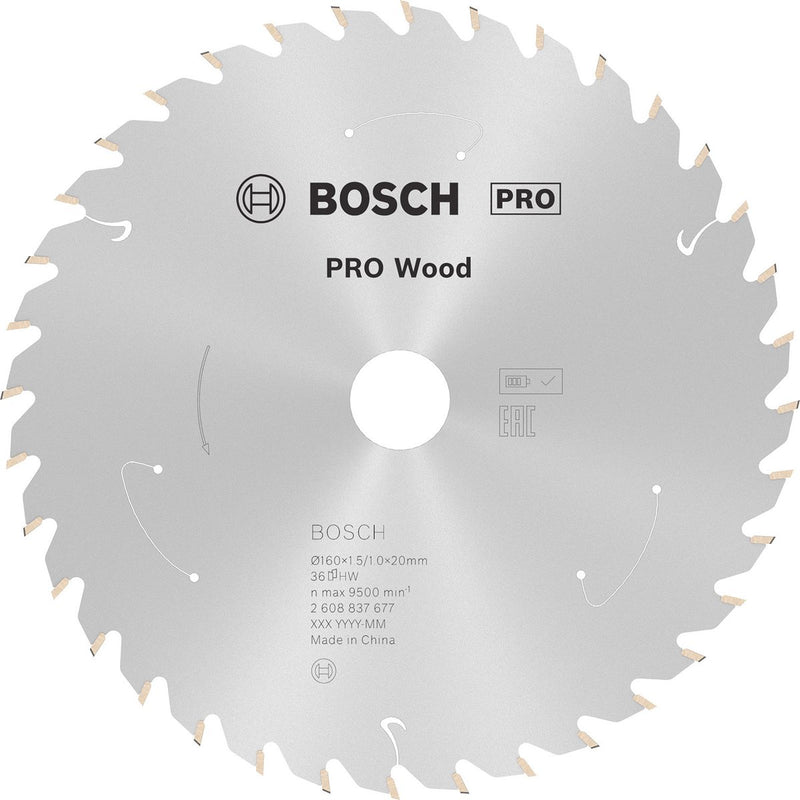 Lama per sega a batteria Bosch pro wood per seghe circolari 160 x 1,5 x 20 mm - ...