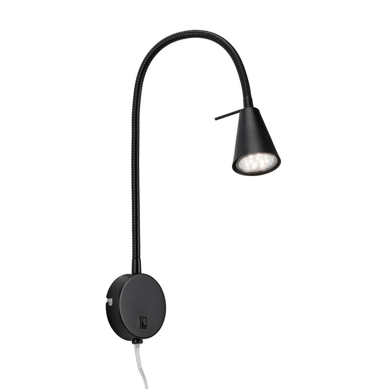 Briloner tusa - Lampada da parete a LED - lampada da scrivania orientabile - lampada da comodino con luce bianca calda - 4,7 w - nero - ø8 x 45 cm