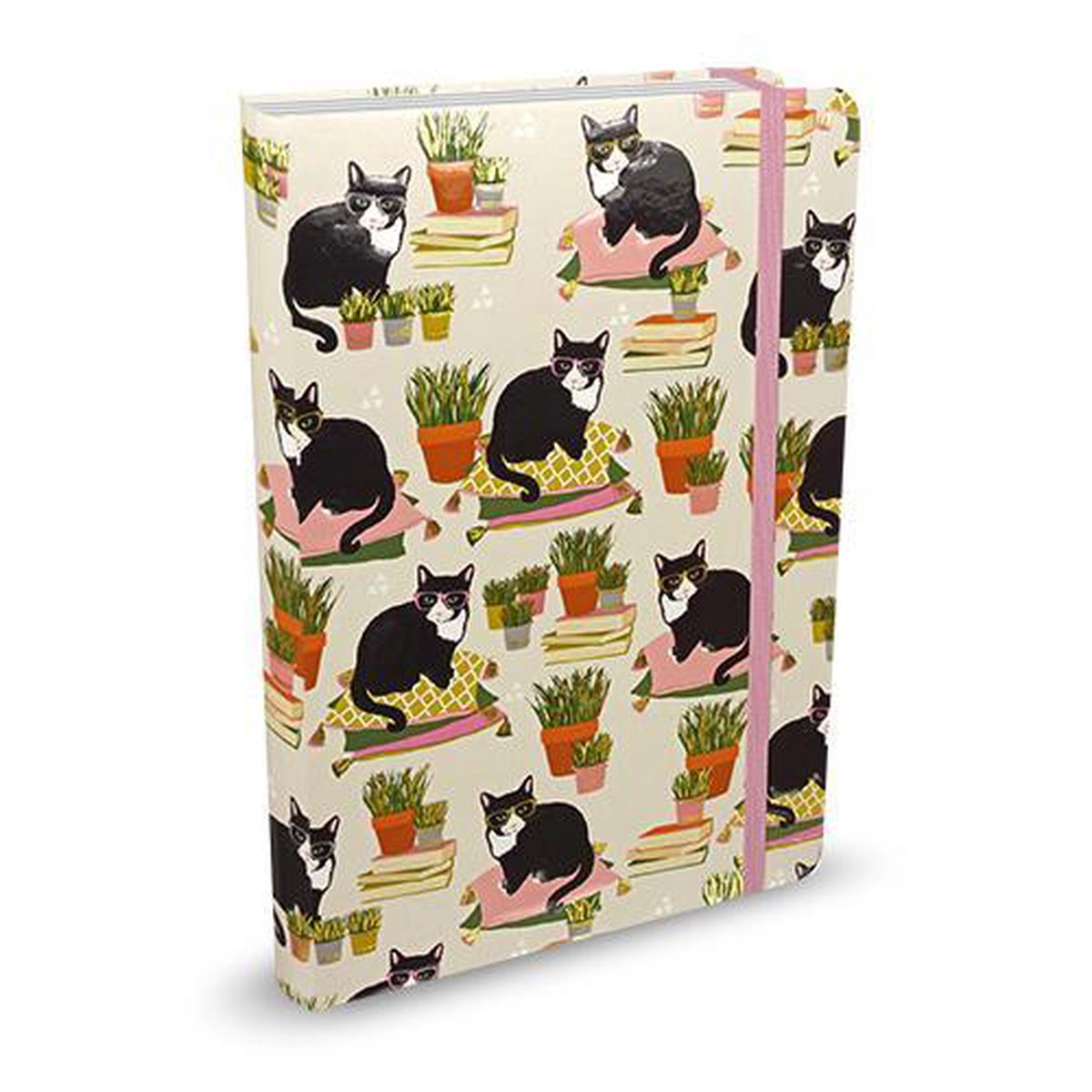 Cuaderno compacto Peter Pauper - Smarty Cats - con cierre elástico - 13x18 cm