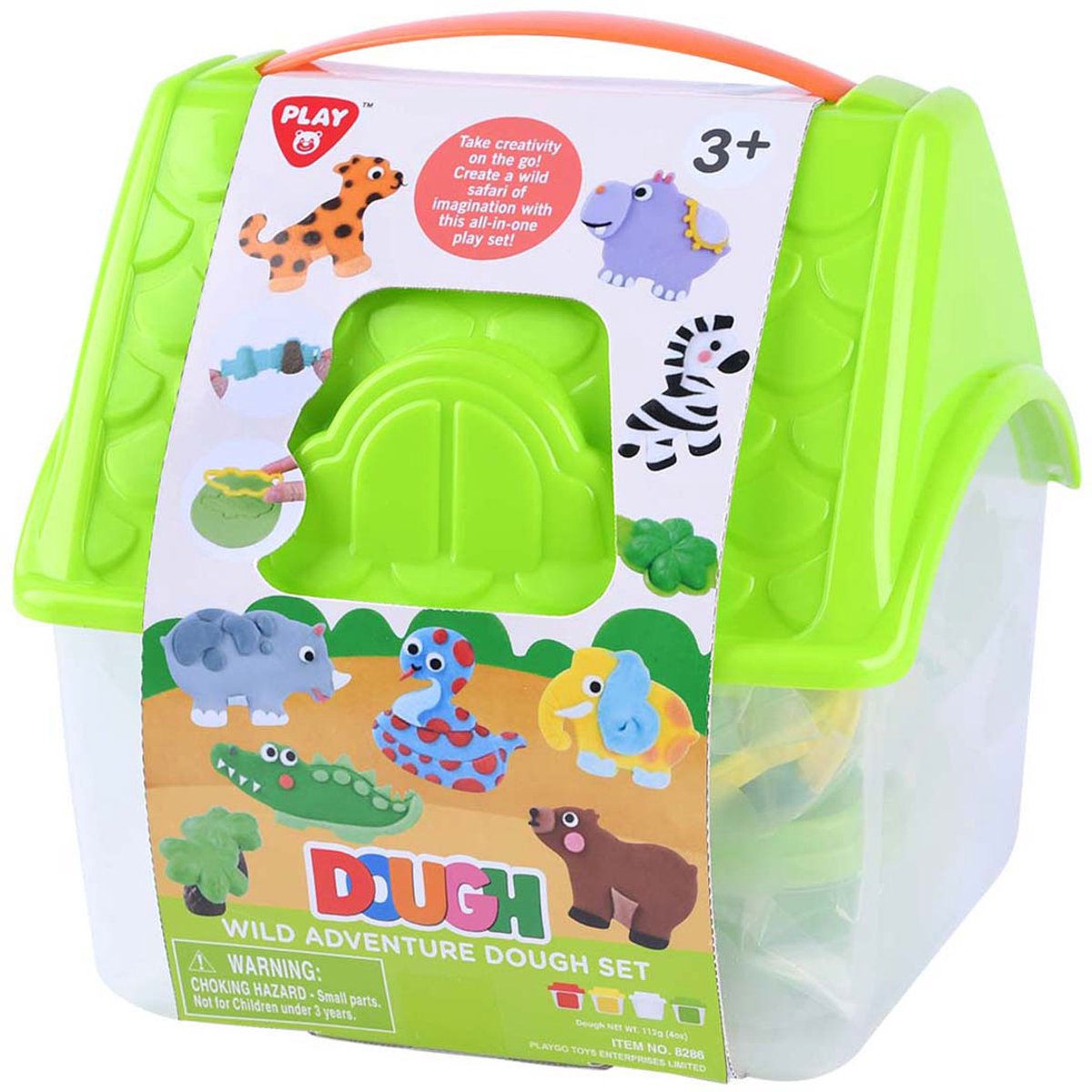 Play Wild Adventure Kleiset en Box Storage, 4 frascos de arcilla