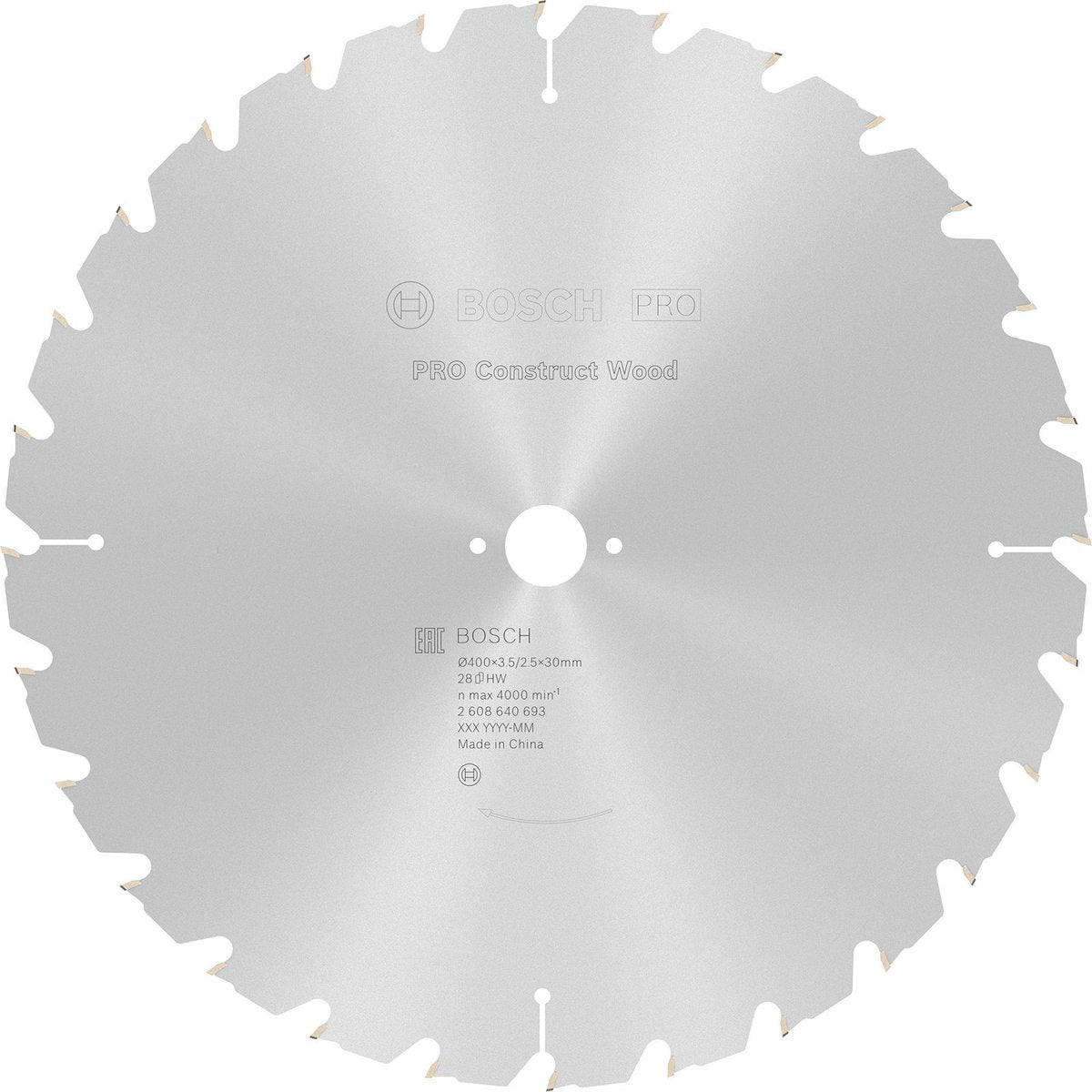 Bosch cirkzb constr. madera t n 400x30x3,5 28t fwf