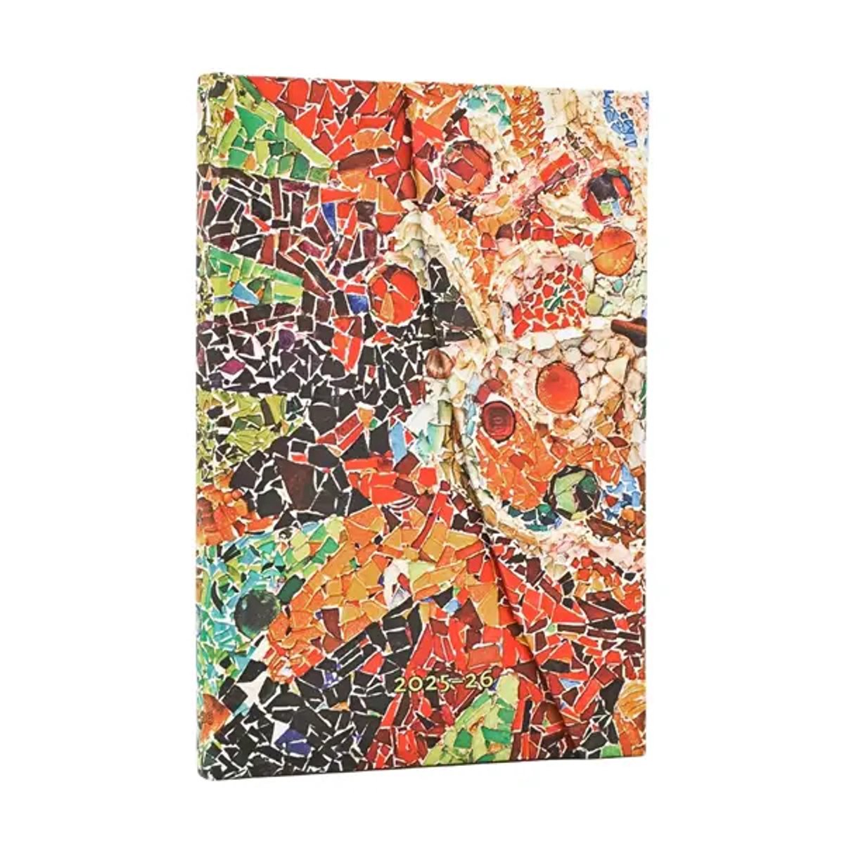 Paperblanks 2026 gaudi's sun (gaudi’s mosaics) mini 18-month horizontal hardcover flexi dayplanner 2025-2026 (wrap closure)