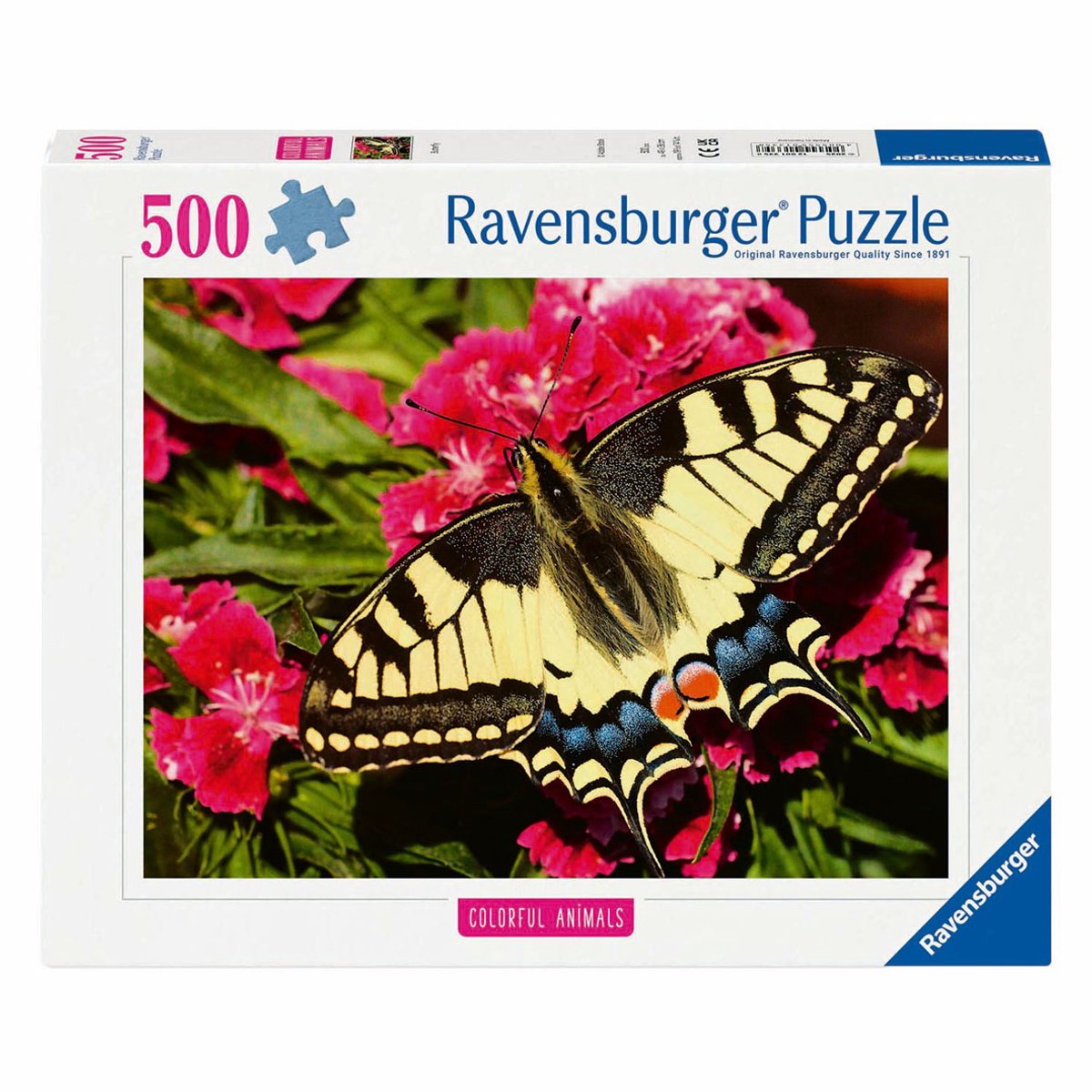 Ravensburger jigsaw puzzle colorful animals butterfly, 500st.