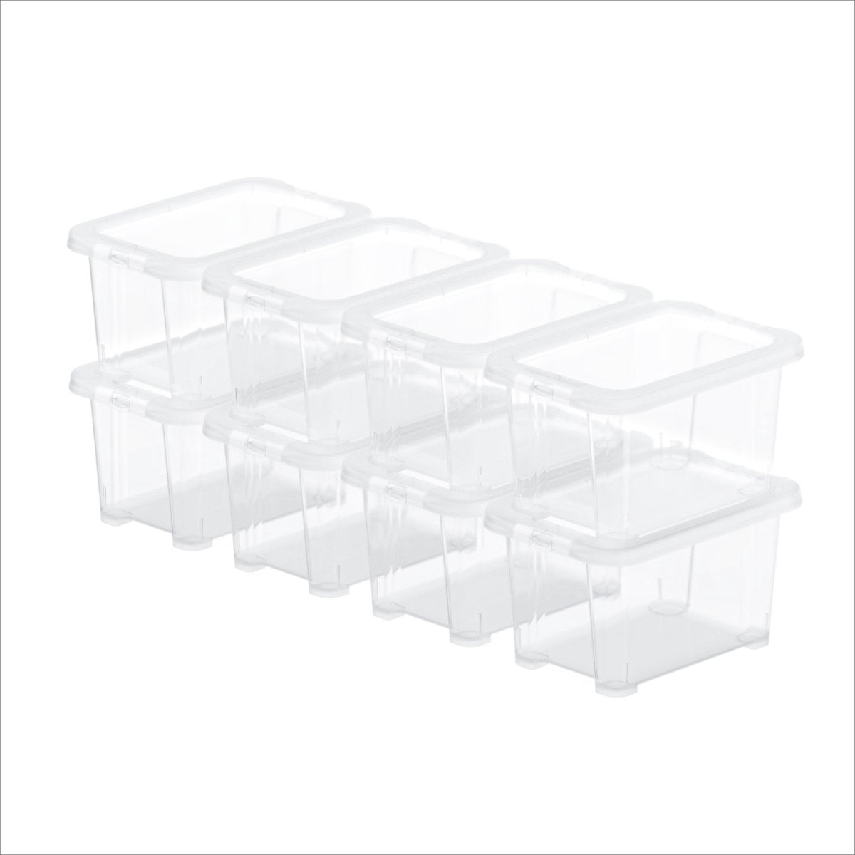 Cajas de almacenamiento Rotho Core Basic - juego de 8 - apilables - 1,2 litros