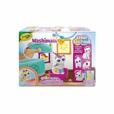 Crayola - mascotas washimals - paquete hobby - set spray boutique con aerógrafo y 4 animales