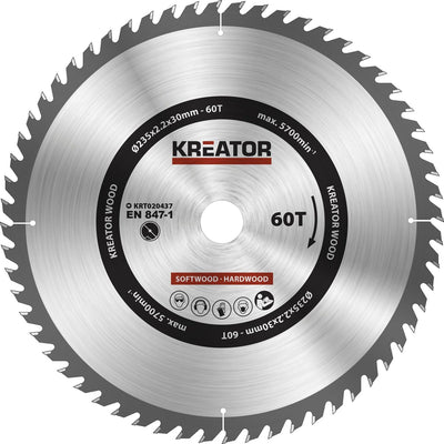 Kreator krt020437 lama per sega legno ø235mm 60t