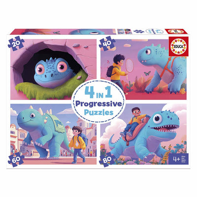 Educa - set de 4 puzzles - dinosaurios simpáticos