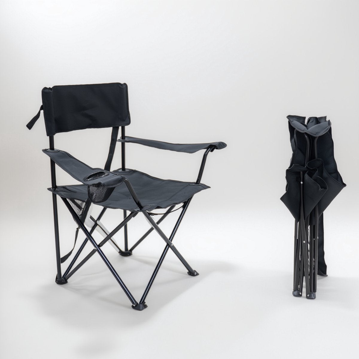 Silenzio. sedia da campeggio per esterni silenziosa - leggera - pieghevole - portabicchieri - 80 * 50 * 50 cm