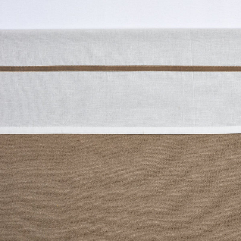 Lenzuolo per culla Meyco Baby Piping - tortora - 100x150 cm - 0,3 tog
