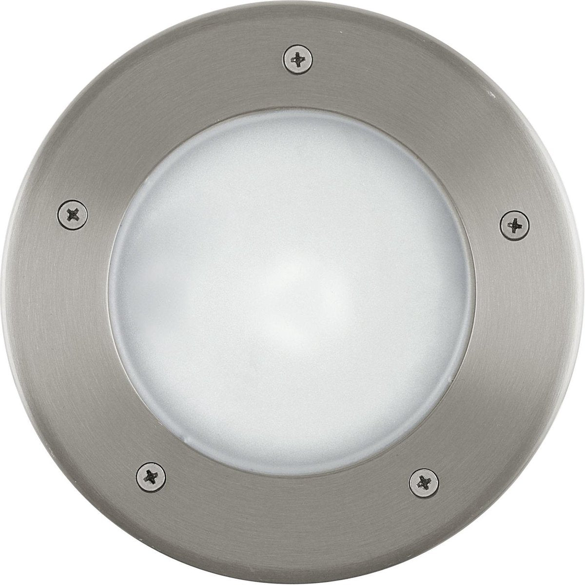 Eglo riga 3 - buitenverlichting - grondinbouwlamp - 1 lichts - rvs - wit - ø17 cm