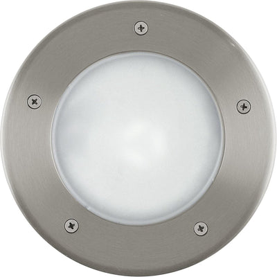 Eglo riga 3 - buitenverlichting - grondinbouwlamp - 1 lichts - rvs - wit - ø17 cm