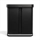 Papelera con pedal rectangular Simplehuman de 58 litros - con dos compartimentos (34 24) - con borde de bolsillo - acero inoxidable negro mate