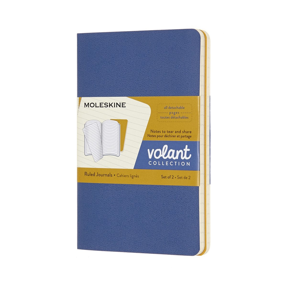 Moleskine volant journals - pocket - gelinieerd - blauw geel